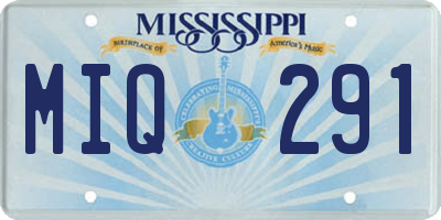 MS license plate MIQ291