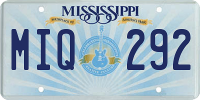 MS license plate MIQ292