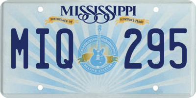 MS license plate MIQ295