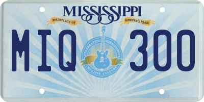 MS license plate MIQ300