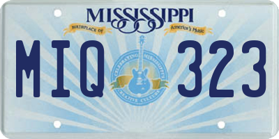 MS license plate MIQ323