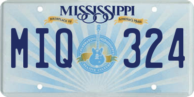 MS license plate MIQ324