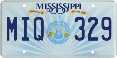MS license plate MIQ329