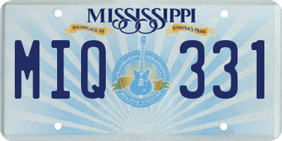 MS license plate MIQ331