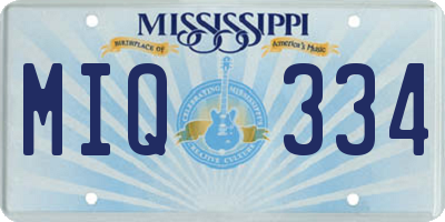 MS license plate MIQ334
