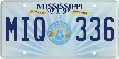 MS license plate MIQ336