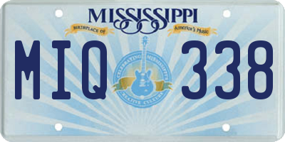 MS license plate MIQ338