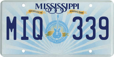MS license plate MIQ339