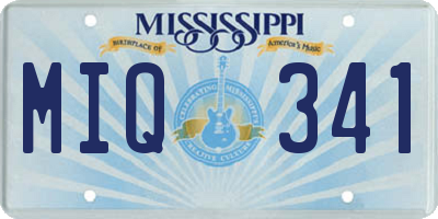 MS license plate MIQ341