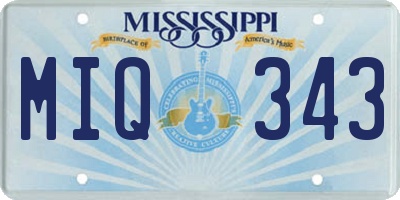MS license plate MIQ343