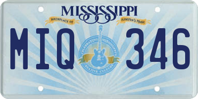 MS license plate MIQ346