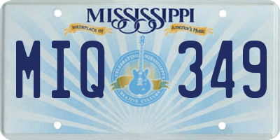 MS license plate MIQ349