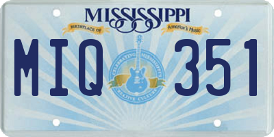 MS license plate MIQ351