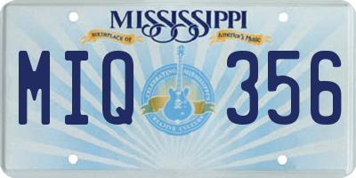 MS license plate MIQ356
