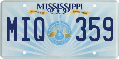 MS license plate MIQ359