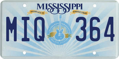 MS license plate MIQ364