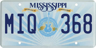 MS license plate MIQ368
