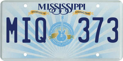 MS license plate MIQ373