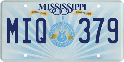MS license plate MIQ379