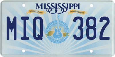 MS license plate MIQ382