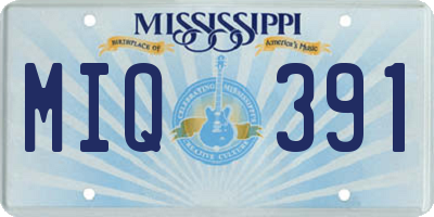 MS license plate MIQ391