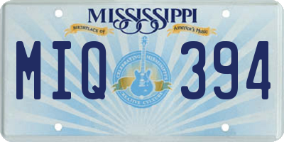MS license plate MIQ394