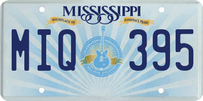 MS license plate MIQ395