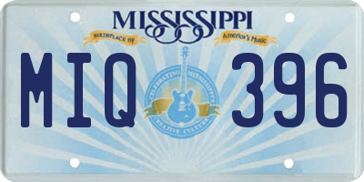 MS license plate MIQ396