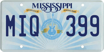 MS license plate MIQ399