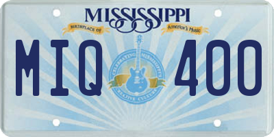 MS license plate MIQ400