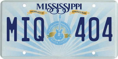 MS license plate MIQ404