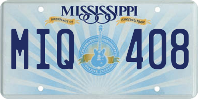 MS license plate MIQ408