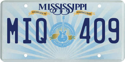 MS license plate MIQ409