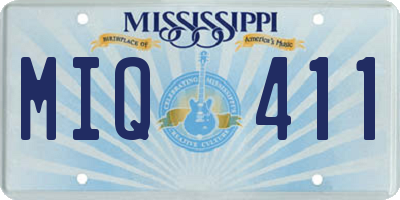 MS license plate MIQ411