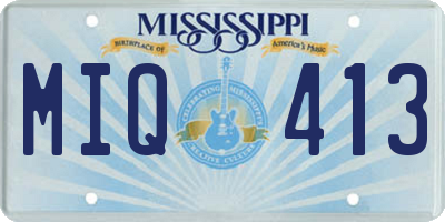 MS license plate MIQ413
