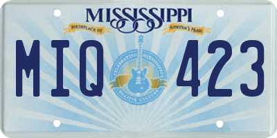 MS license plate MIQ423
