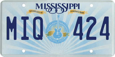 MS license plate MIQ424