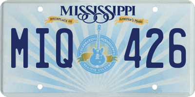 MS license plate MIQ426