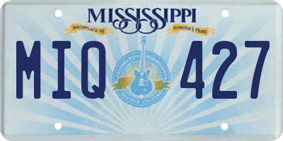 MS license plate MIQ427