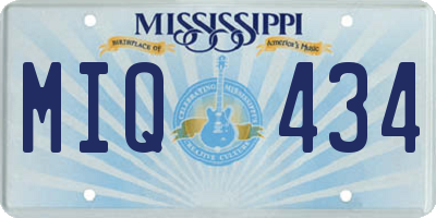 MS license plate MIQ434