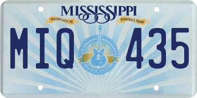 MS license plate MIQ435