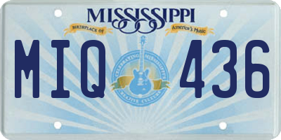 MS license plate MIQ436
