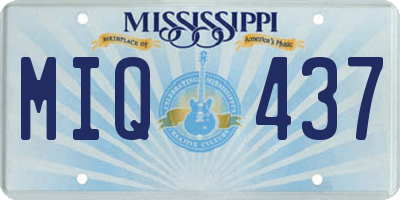 MS license plate MIQ437