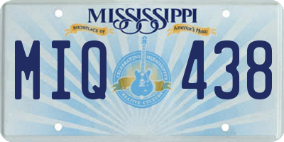 MS license plate MIQ438