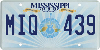 MS license plate MIQ439