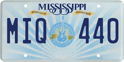 MS license plate MIQ440