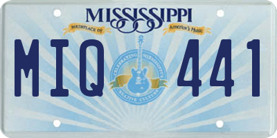MS license plate MIQ441