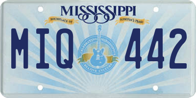 MS license plate MIQ442