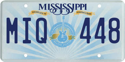 MS license plate MIQ448