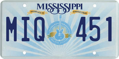 MS license plate MIQ451